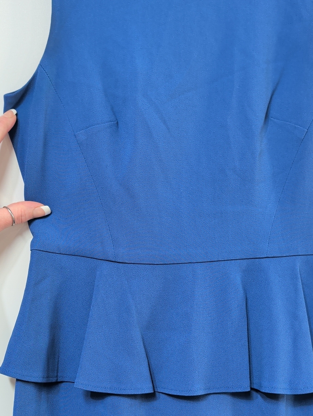 Judith & Charles Royal Blue Peplum Cocktail Dress Size 4 - Picture 4 of 7